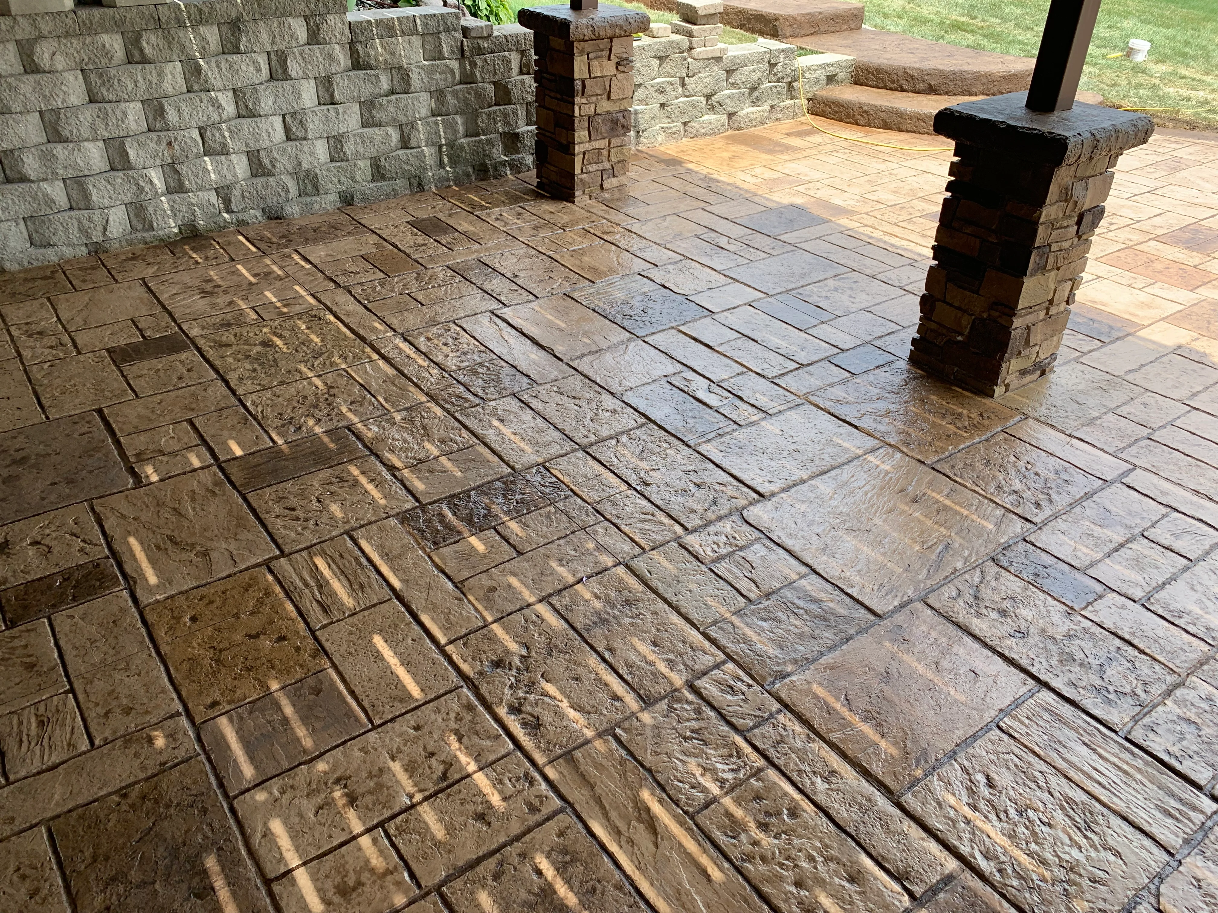 Hoosier Concrete Final Stamped concrete patio project in St. John IN
