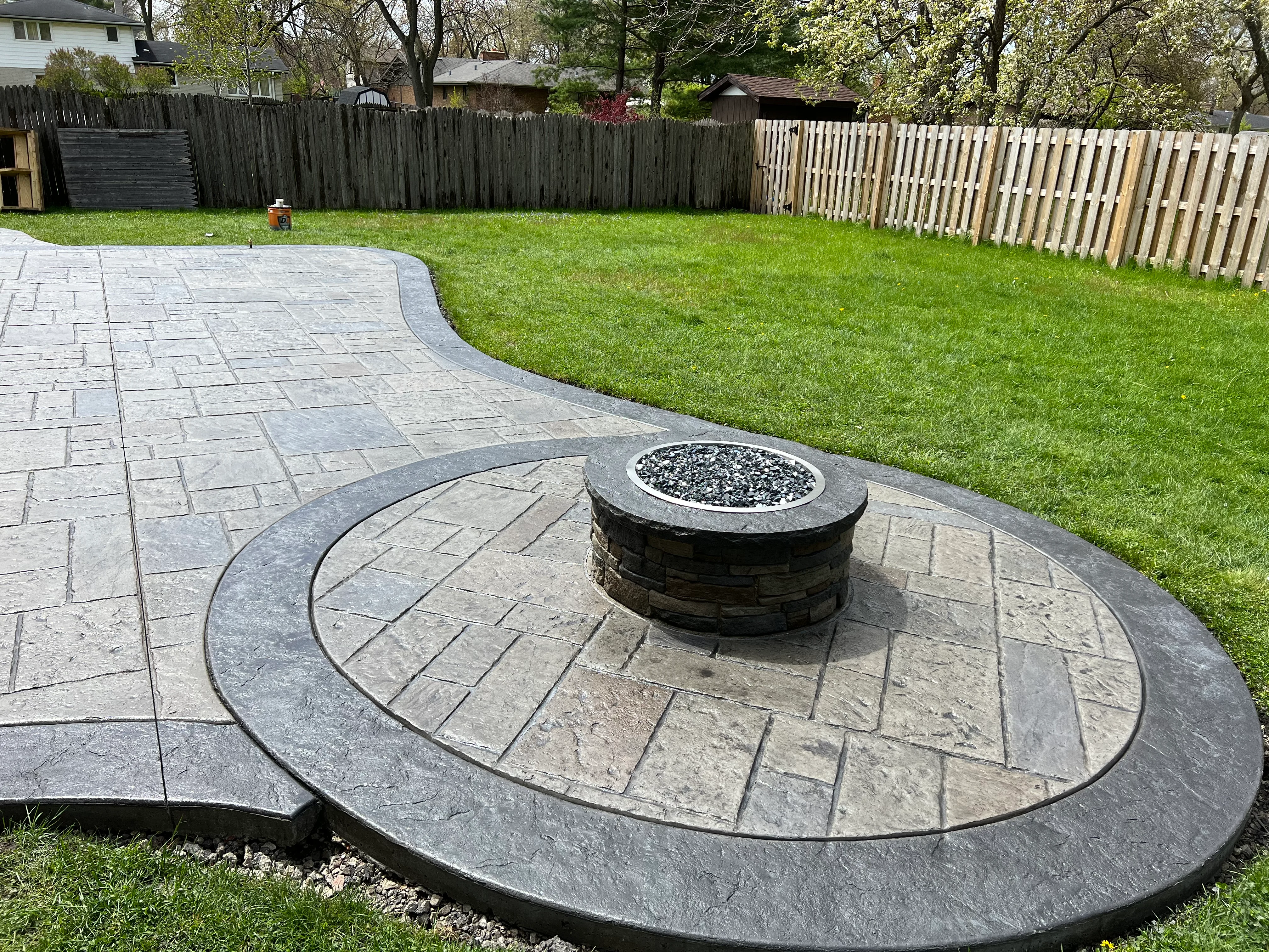 Hoosier Concrete Final Concrete walkway and steps installation in Schererville IN