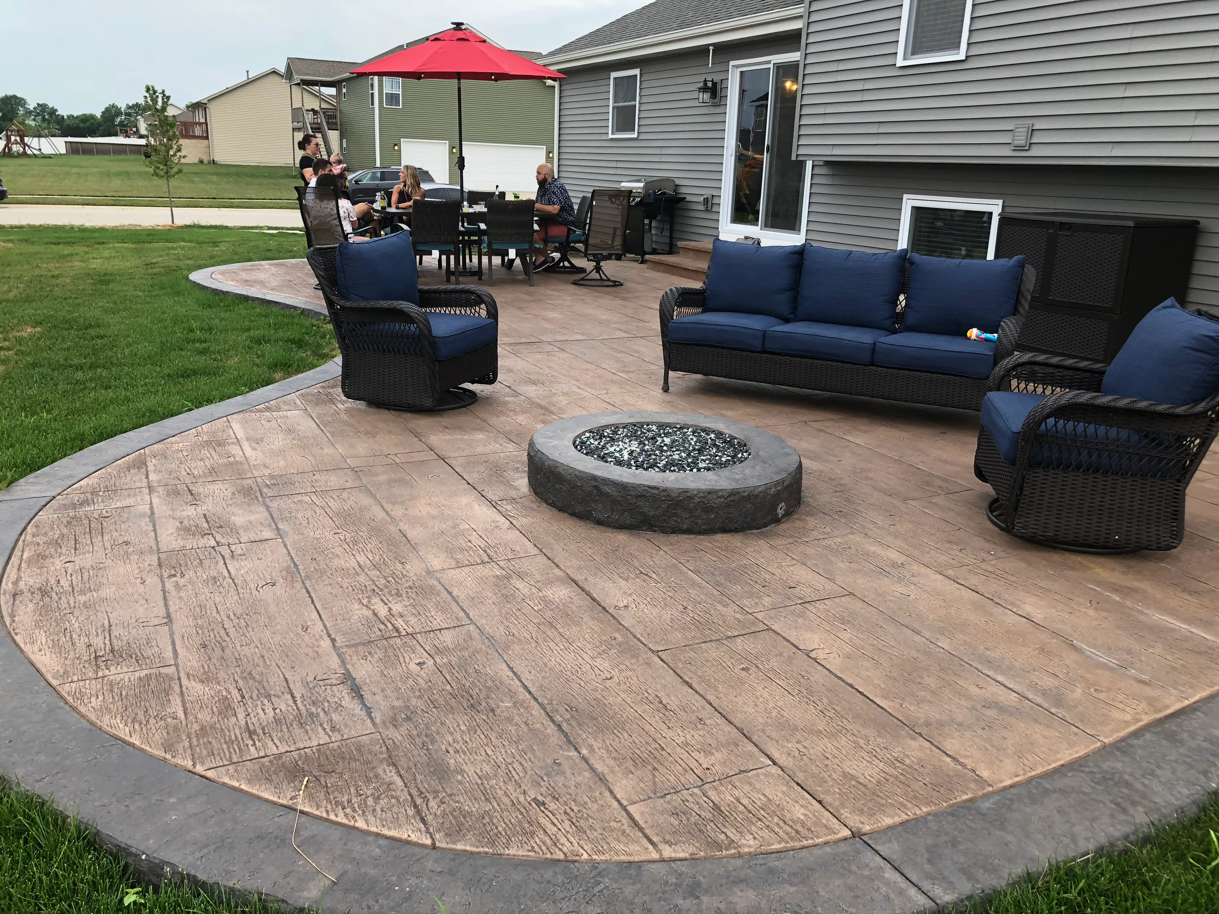 Hoosier Concrete Final Stamped concrete entryway and front porch in Dyer IN