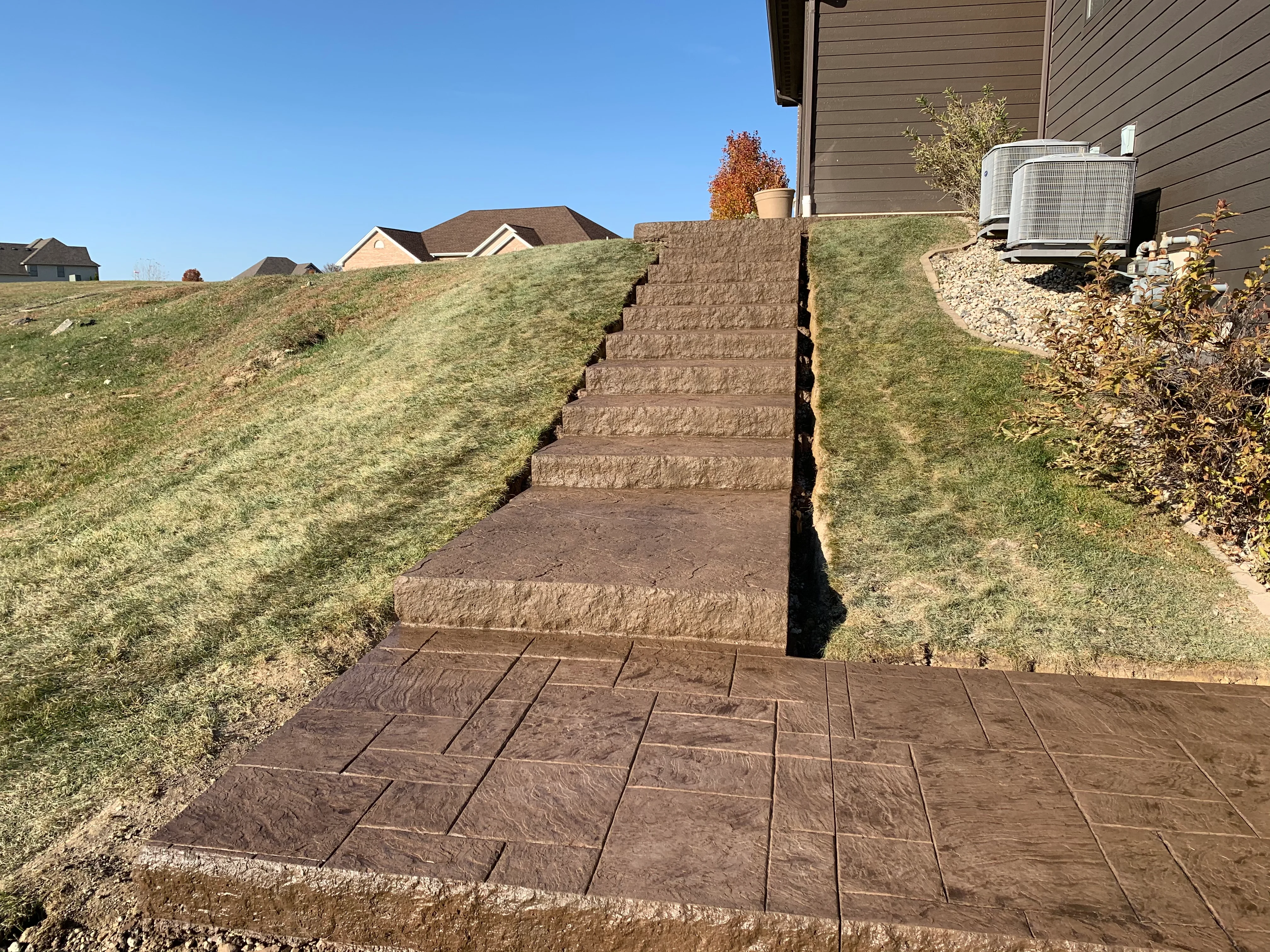 Hoosier Concrete Final Concrete steps and porch installation for NW Indiana home